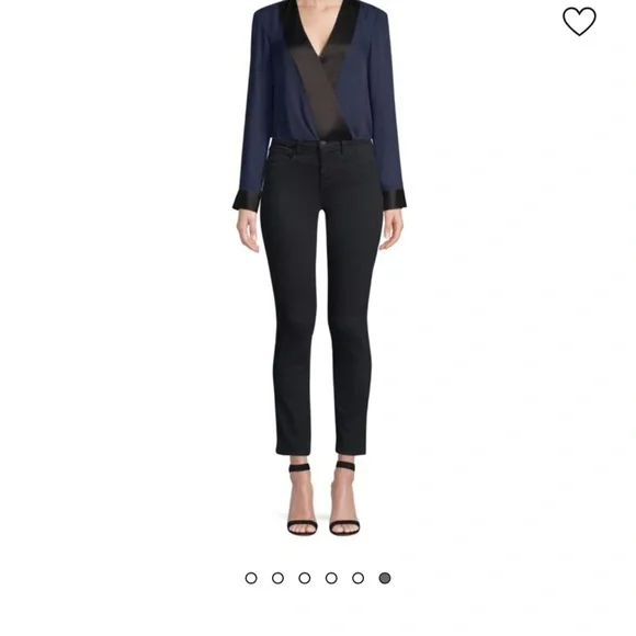 L’AGENCE Kyla Satin Silk  Trim Draped Blouse - Picture 12 of 12